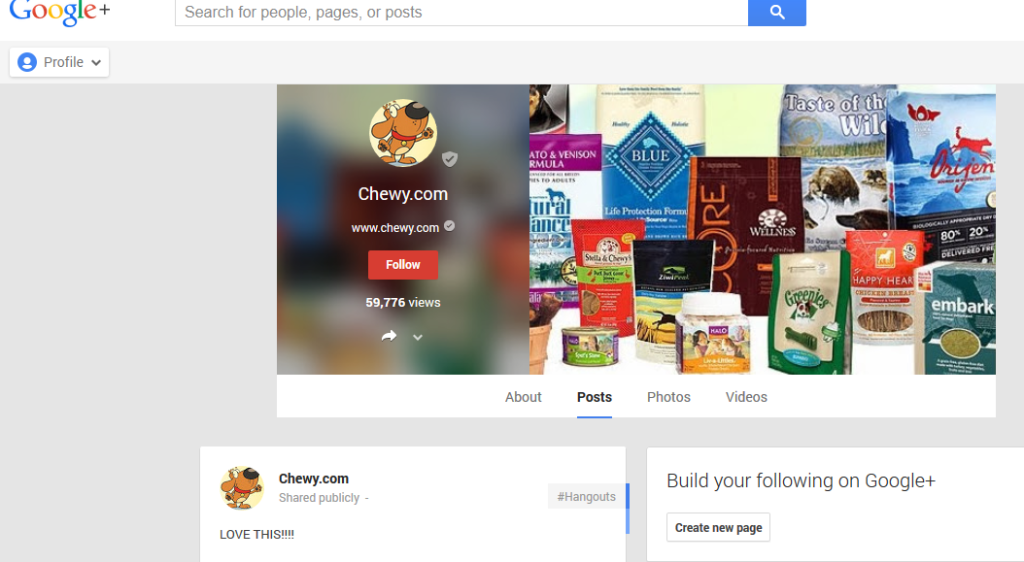 Google Plus Chewy