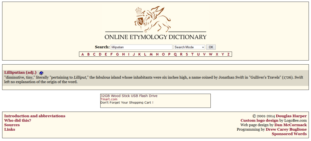 online etymology dictionary